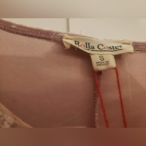 Rolla Coster Clothing Woman’s Pink Velvet Mini Tunic 3/4 Sleeve Dress Size Small - Picture 8 of 11